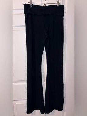 PINK Victoria’s Secret Women’s Black All-Day Foldover Flare Leggings Y2K